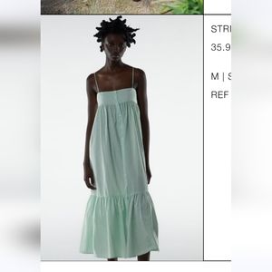 Aqua striped midi dress